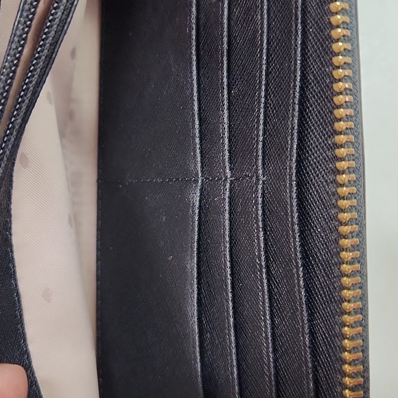 KATE SPADE Black Cameron Street Flock Roses Leather Continental LACEY Wallet - Picture 11 of 15